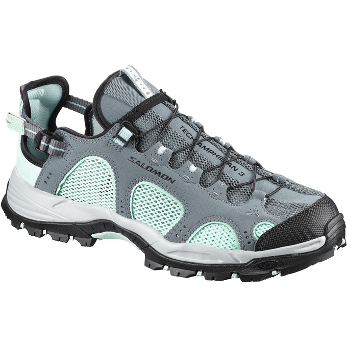 Salomon Singapore Womens Water Shoe - TECHAMPHIBIAN 3 W Light Turquoise/Grey | 26945-QWBV